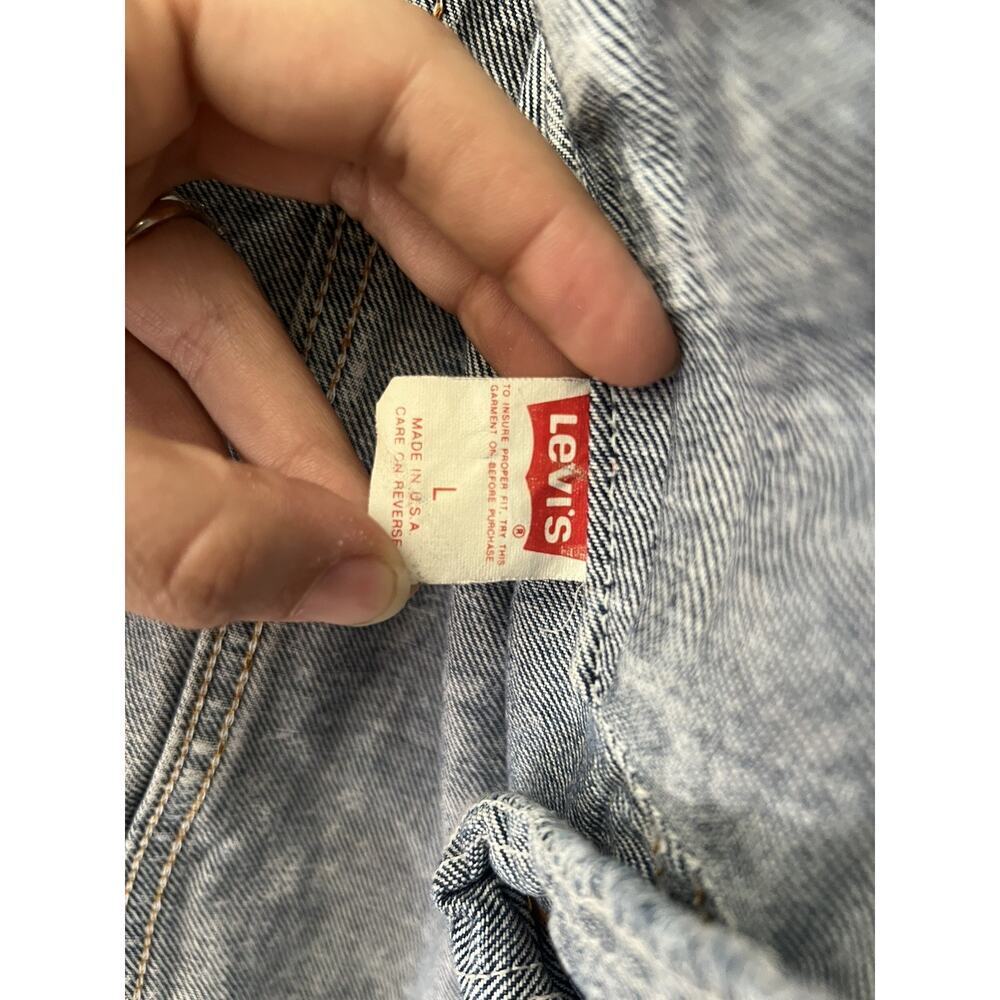Vintage Levis Jacket Mens large Acid Wash Denim Trucker Made USA 70507 0219 80s - Picture 11 of 12
